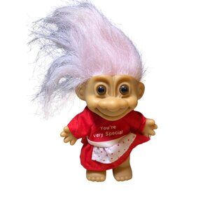 Russ You’re Very Special Troll Doll Pink Hair Red Heart Dress Valentine’s Day